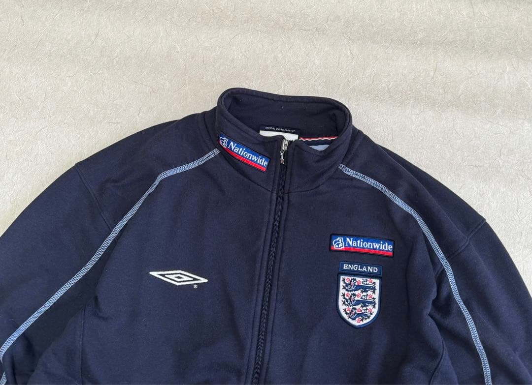 アンブロ　イングランド代表　ジップスウェット　ベッカム　フェード　y2k 短丈