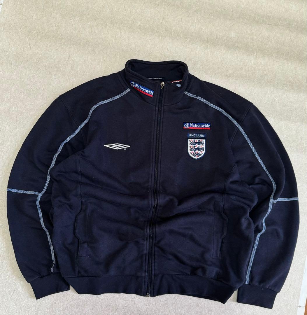 アンブロ　イングランド代表　ジップスウェット　ベッカム　フェード　y2k 短丈