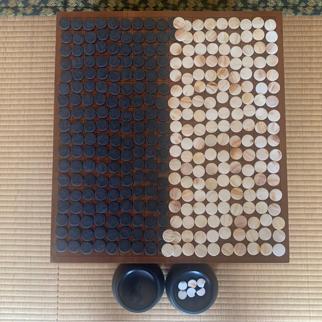 囲碁　碁盤60号碁石セット　天然木　足付き　へそ　碁石　蛤