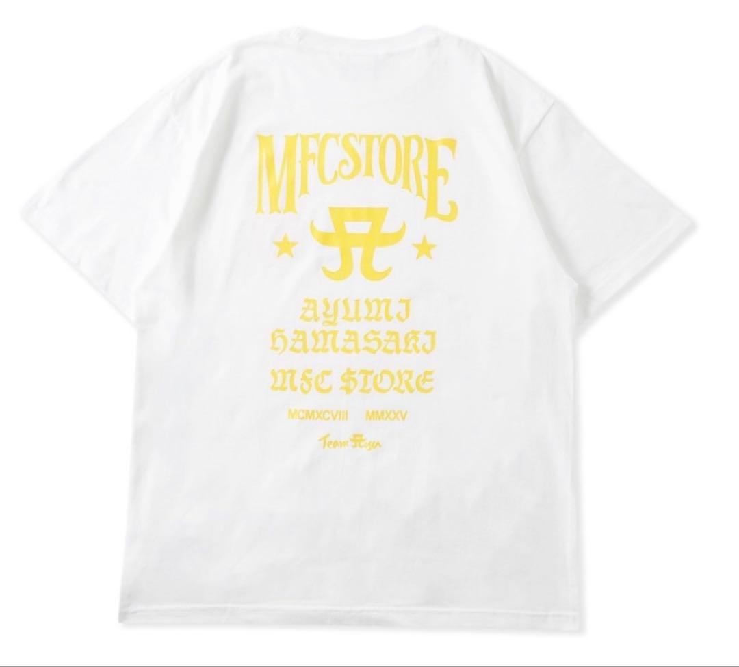 浜崎あゆみ× MFC STORE 大阪店舗限定Tシャツ　ホワイト× イエロー　S