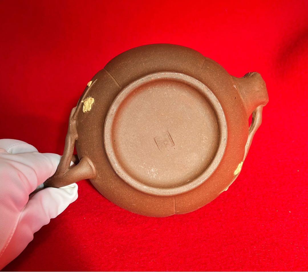 中國宜興 紫砂壺 急須 茶壺 茶器 茶道具 在銘 梅の壺