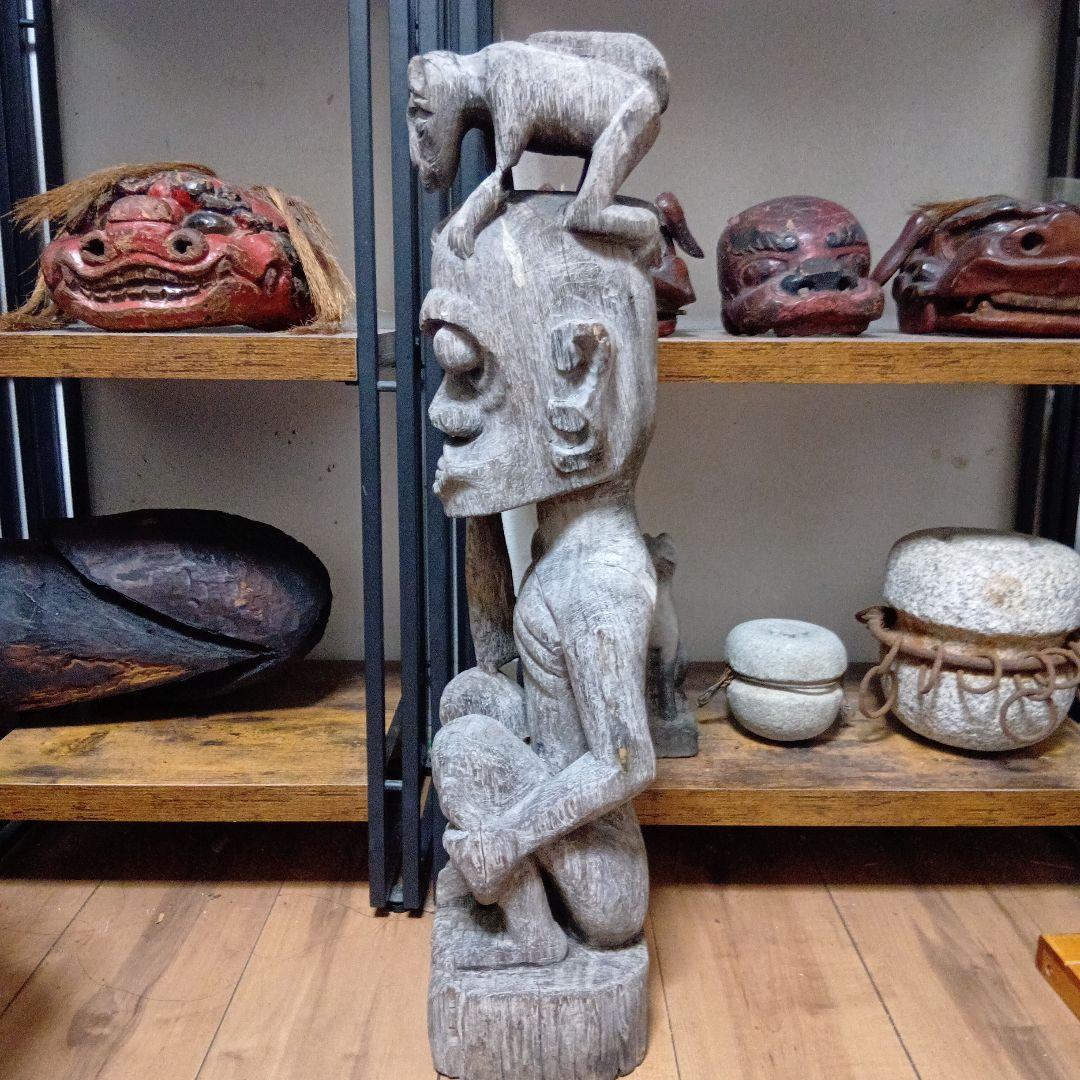 ダヤク族 ハンパトン 守神 神像 木彫 儀式 呪物 プリミティブアート 首狩族