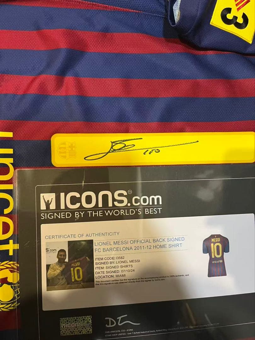 ICONS FCバルセロナ メッシ 直筆サイン入り ユニフォーム 11-12