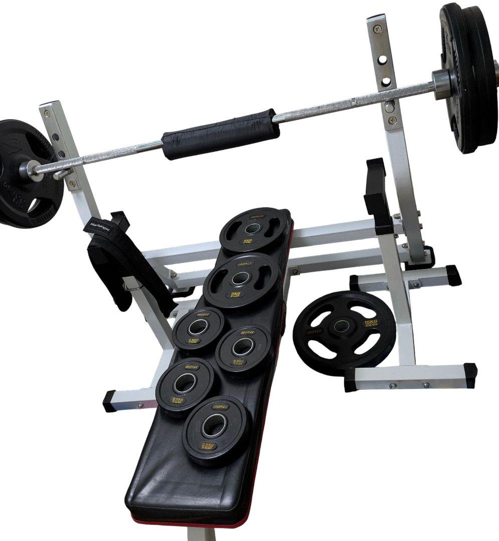 本格ジム一式 ベンチプレス(補助付) ラットマシン バーベル ダンベル【鹿児島】