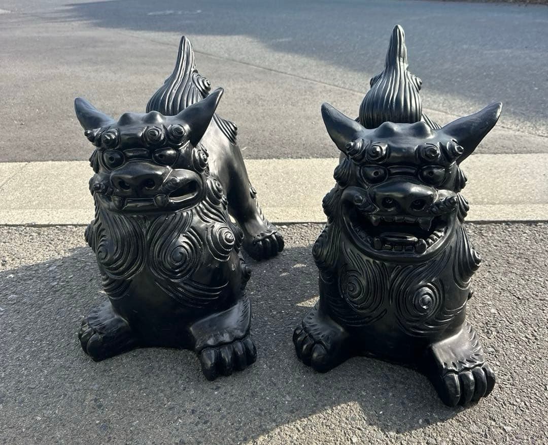 シーサ　シーサー　特大　陶器　大型　沖縄　魔除け　狛犬　置物　縁起物　石敢當