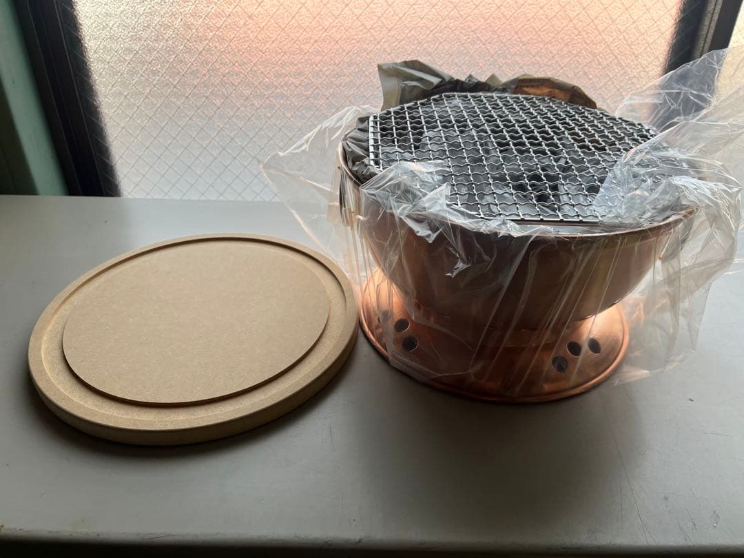 銅製バーベキューコンロ 中型 グリル網付き