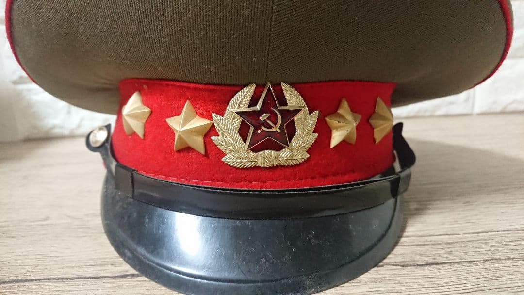 レア 稀少 当時物 ソ連軍 将校用 制帽 軍帽 赤帯