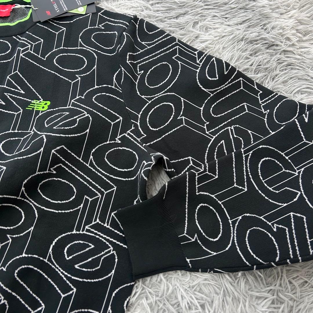 新品　ニューバランスゴルフ　ニット　セーター　総柄　ブラック　サイズ6