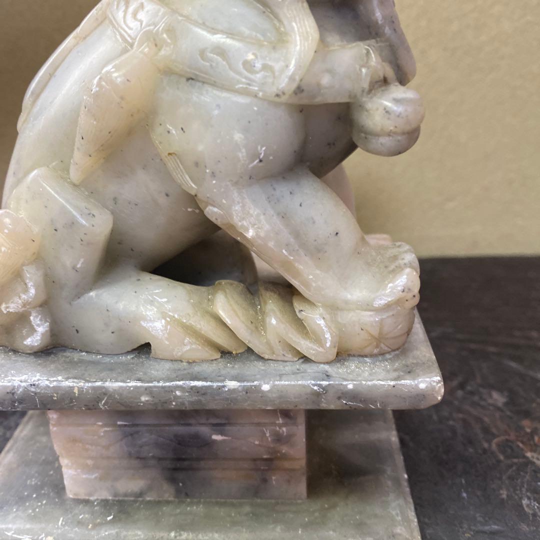 白玉製獅子像2体セット