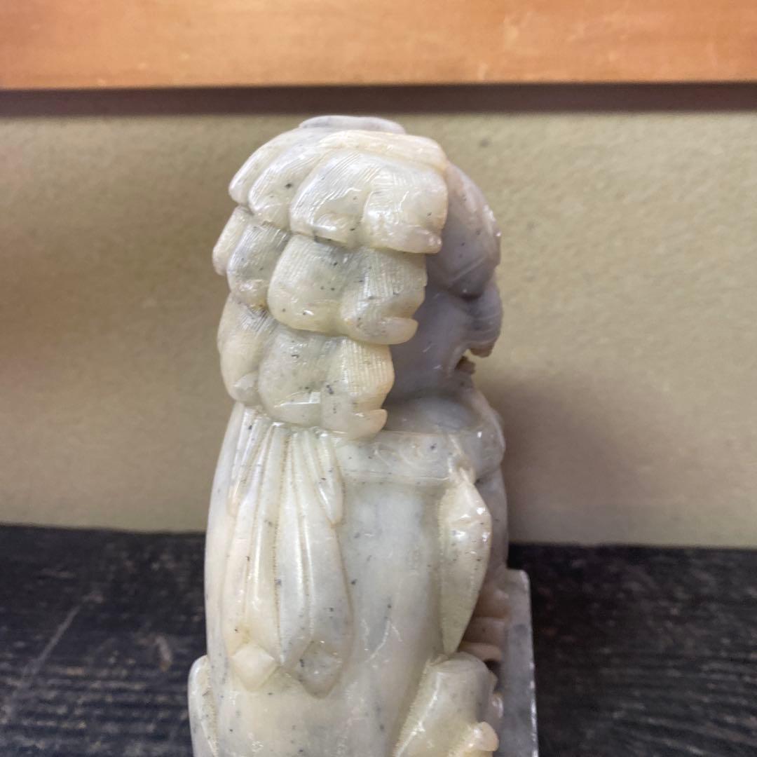 白玉製獅子像2体セット