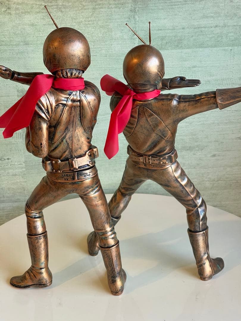 【限定/自立品】京本コレクション仮面ライダー1号＆2号ブロンズ シリアルカード付