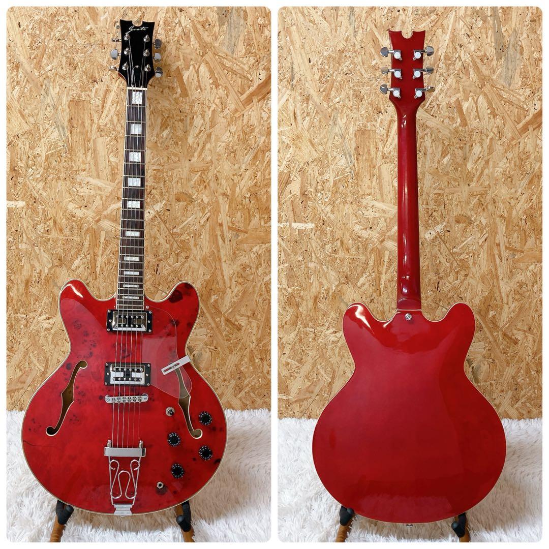 grote セミアコースティックギター　レッド