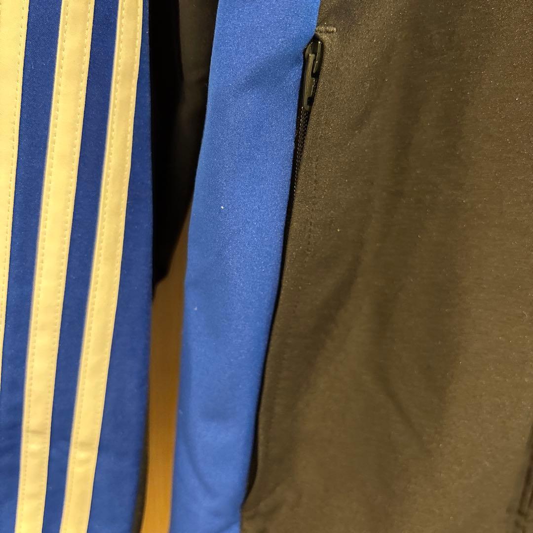 極美品 adidas ウィンドブレーカー上下セットアップ ブラック/ブルー M
