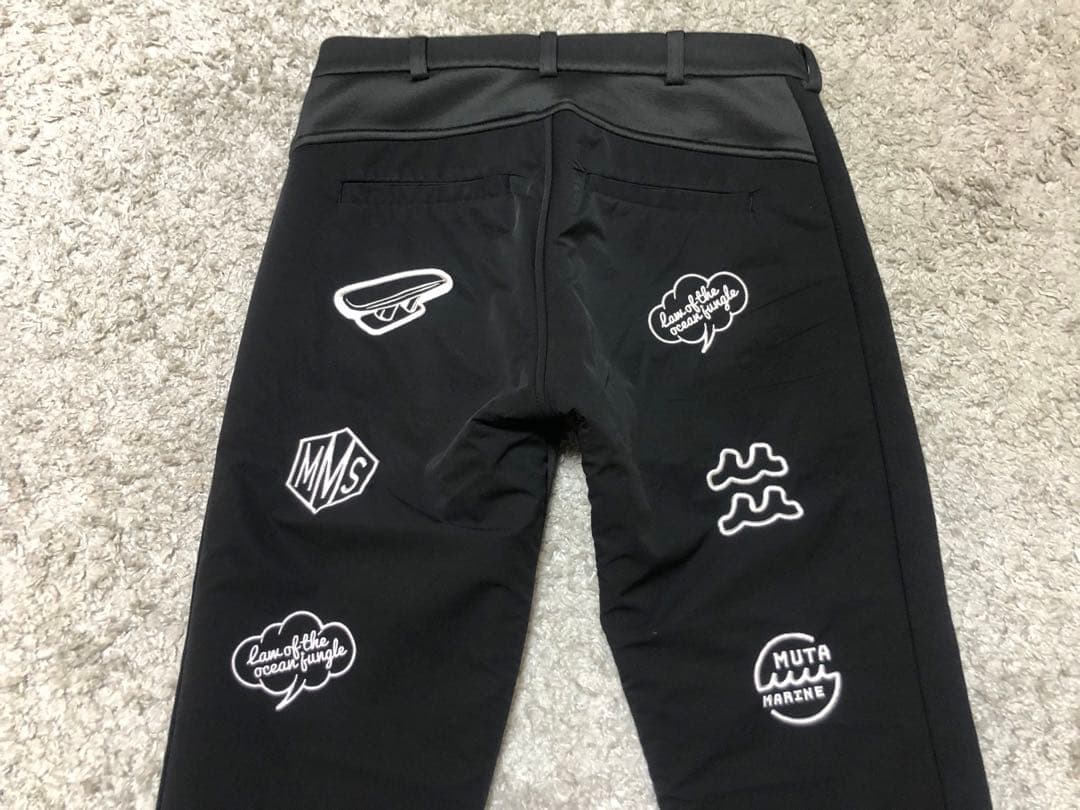 muta MARINE⚫︎ムータマリン⚫︎バック刺繍ボンディングパンツ4ブラック