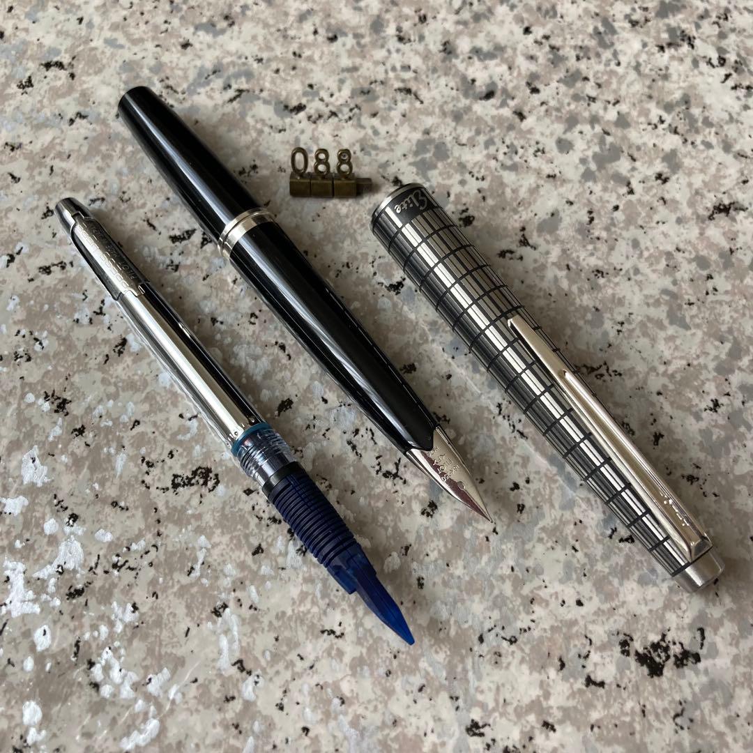 #088 オーバーホール済み 万年筆 PILOT 半格子 Elite 18k