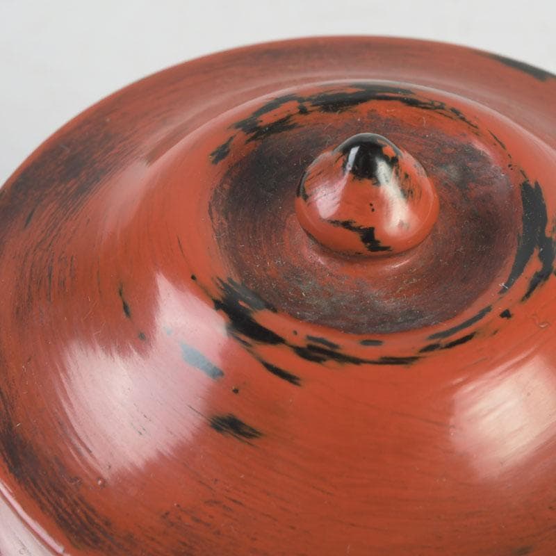 茶道具　青紫園造　根来塗　正倉院御物薬壷形　茶入　共箱　V　9741