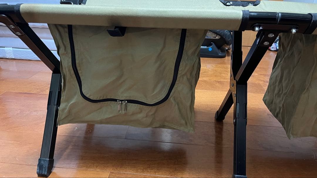 【廃盤品】DOD 座面ロゴ入り アウトドア ストレージベンチ カーキ