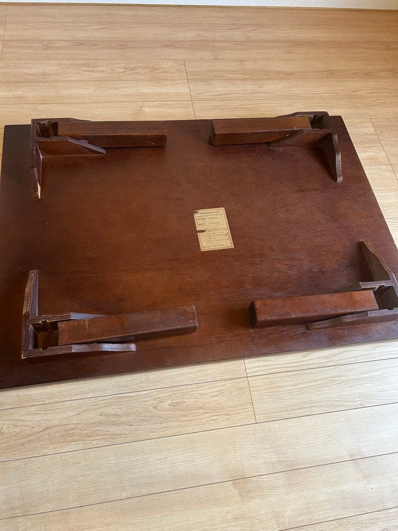 ひ*こ様 昭和レトロ 折りたたみ式座卓 天然木化粧合板