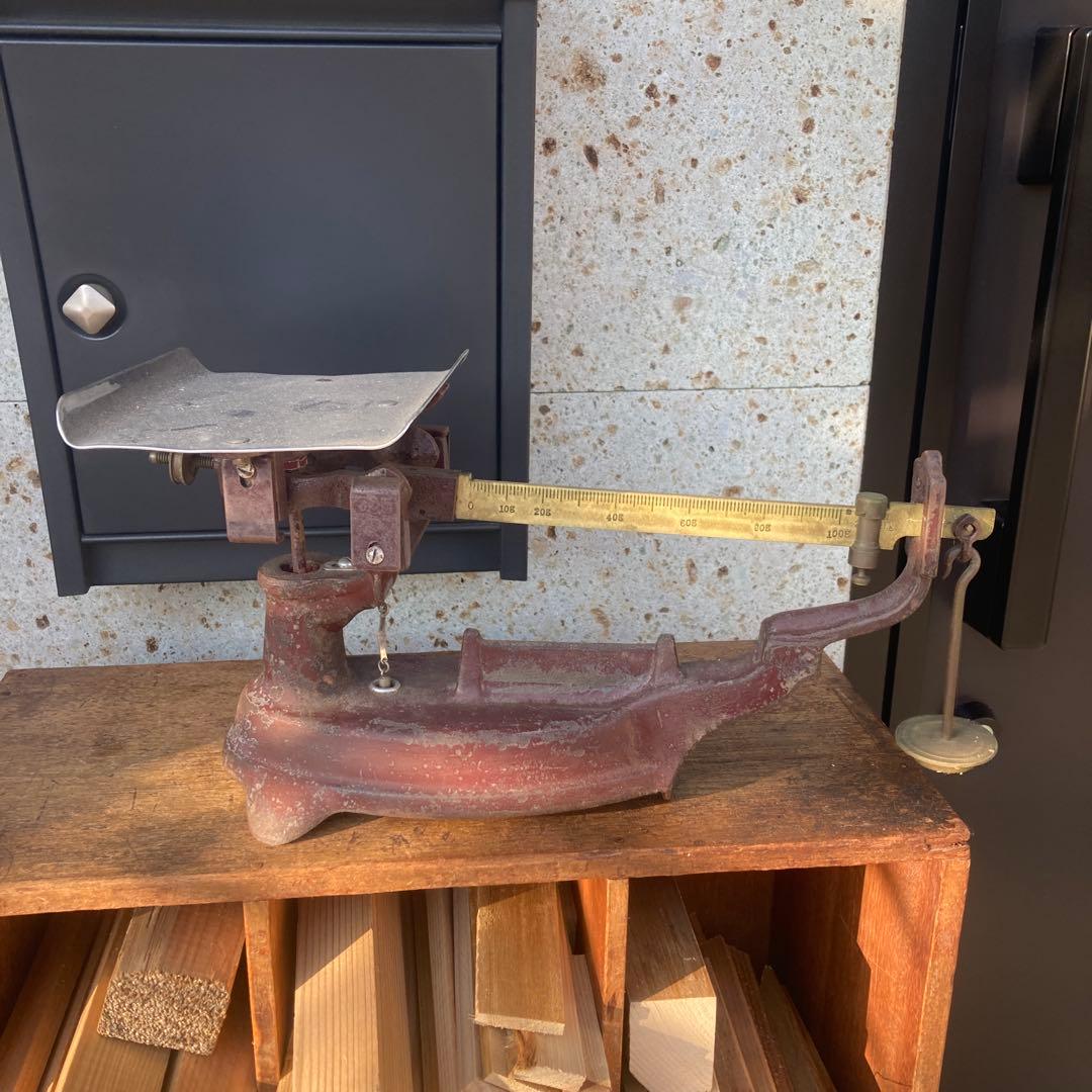 ⭐️アンティーク⭐️古い天秤式はかり 赤色