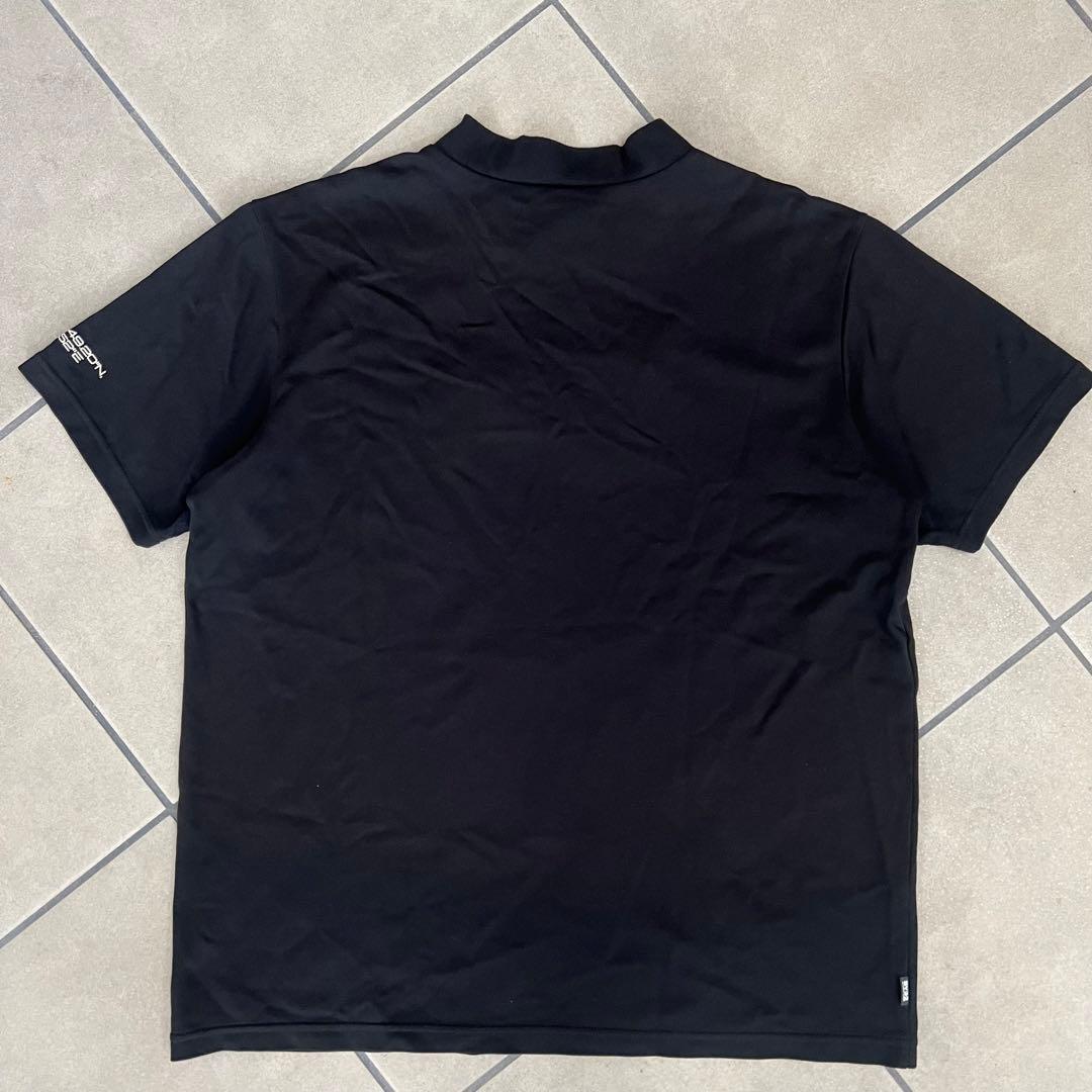 SY32 GOLF ロゴ　半袖シャツ　黒　L モックネック　ゴルフ　ハイネック