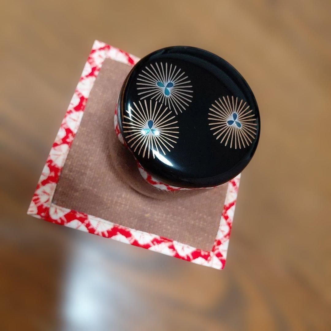 茶道具　なつめ　唐松蒔絵　中棗　松雲　輪島塗　木箱入り