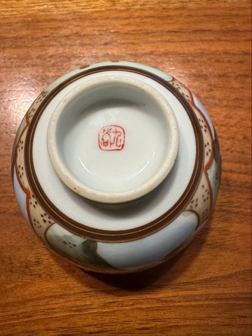 【希少品】大正期　骨董品　古九谷　急須/ 湯冷まし/茶碗4客　青粒模様