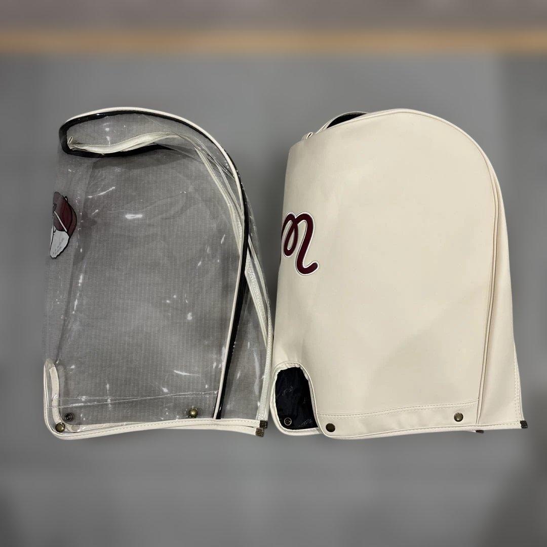 マルボンゴルフ　キャディバッグ バーガンディ/ホワイト　キャスター型