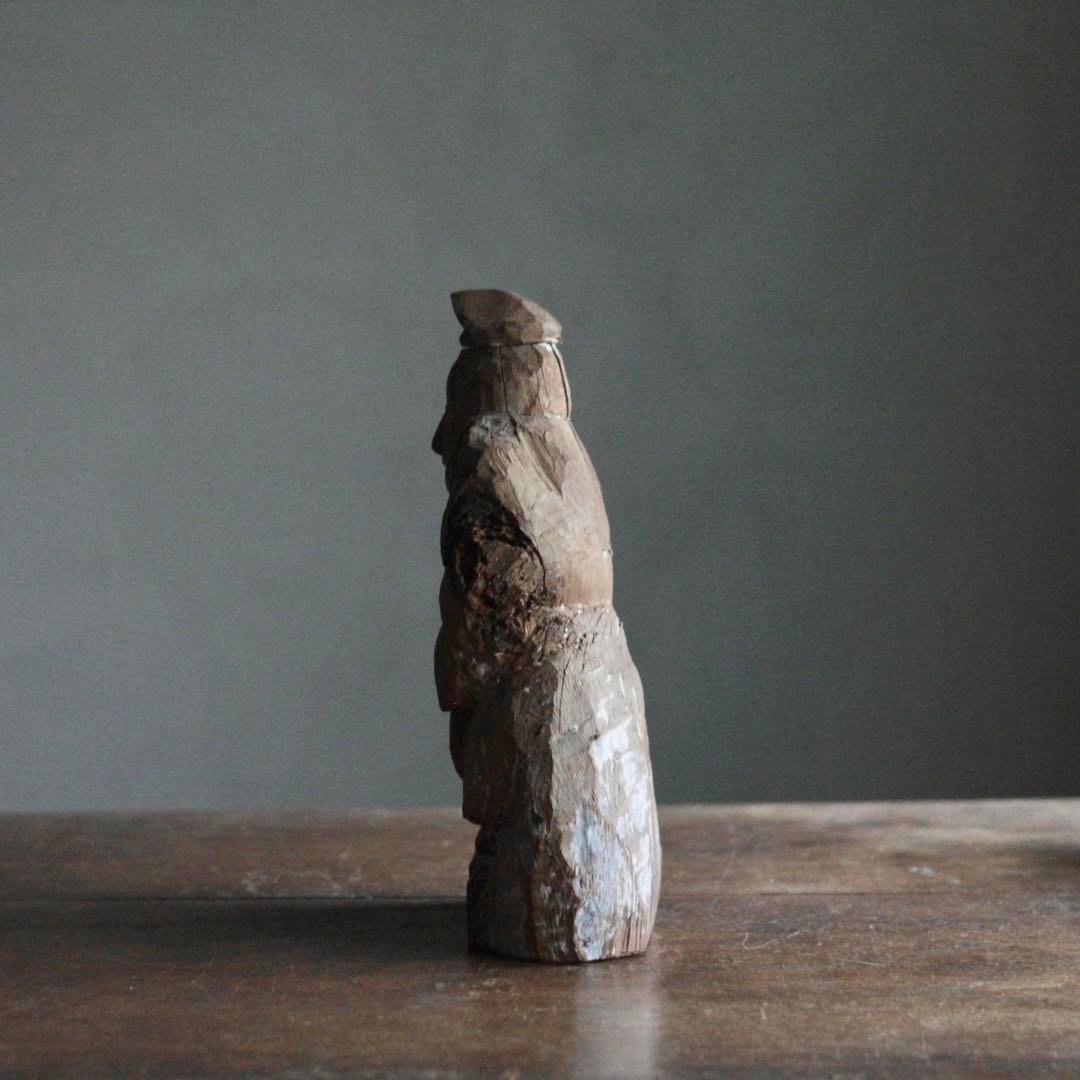 古い 木彫 恵比寿さま 民芸 民衆仏 古美術 古道具ア ンティーク オブジェ