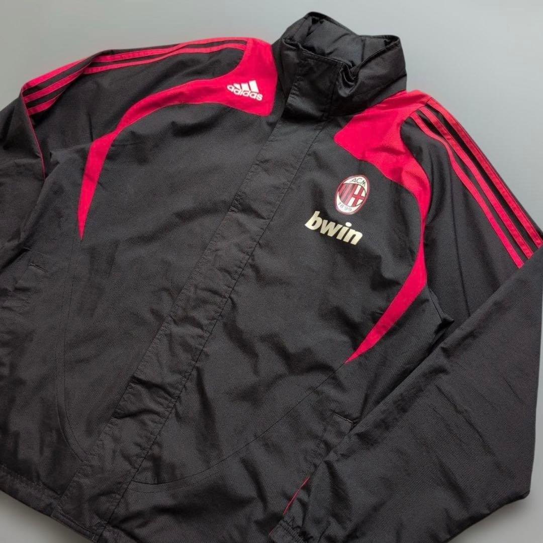 adidas ACミランジャージ O(XXL) ブラック レッド bwin ロゴ