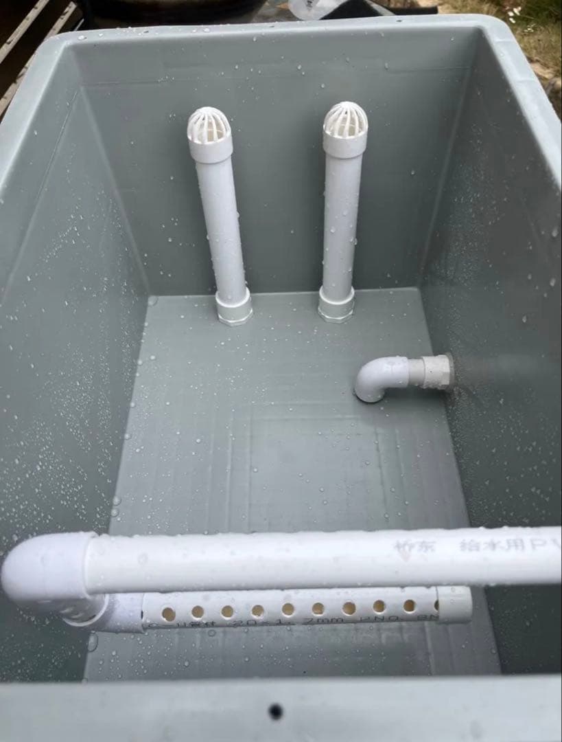 大型水槽用沈殿物理生物一体型濾過槽　アクアリウム外部式濾過装置器　水中ポンプ付き