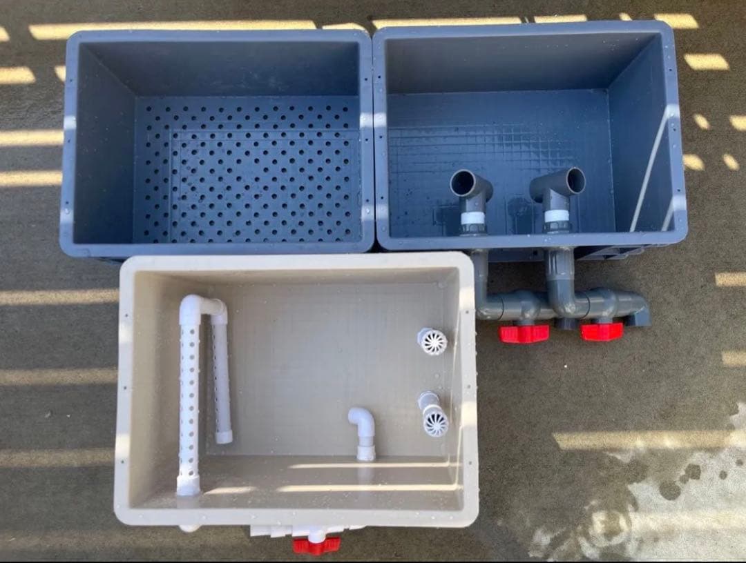 大型水槽用沈殿物理生物一体型濾過槽　アクアリウム外部式濾過装置器　水中ポンプ付き