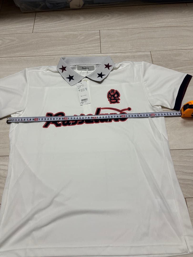 Russeluno（ラッセルノ）ポロシャツ（襟 星デザイン／ホワイト）