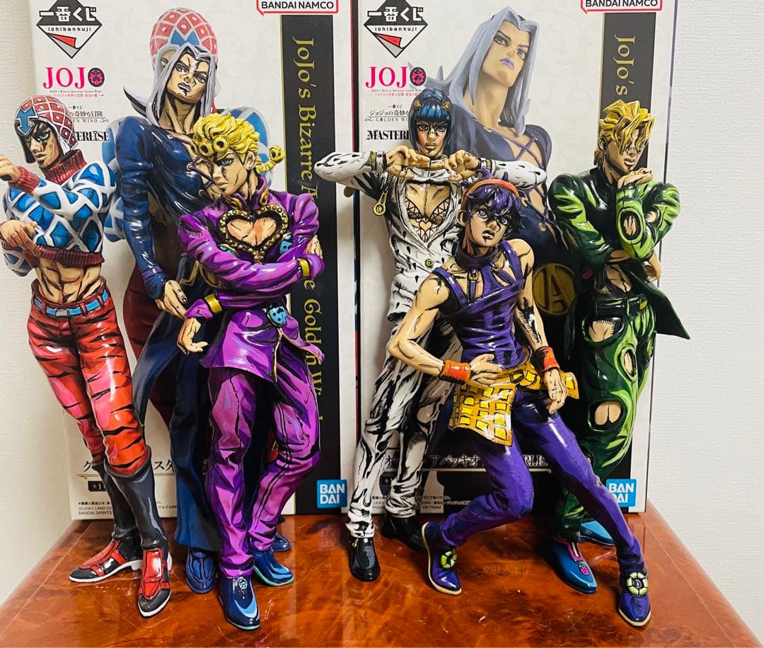 一番くじ　ジョジョの奇妙な冒険　ブチャラティ チーム二次元彩色、箱台座有