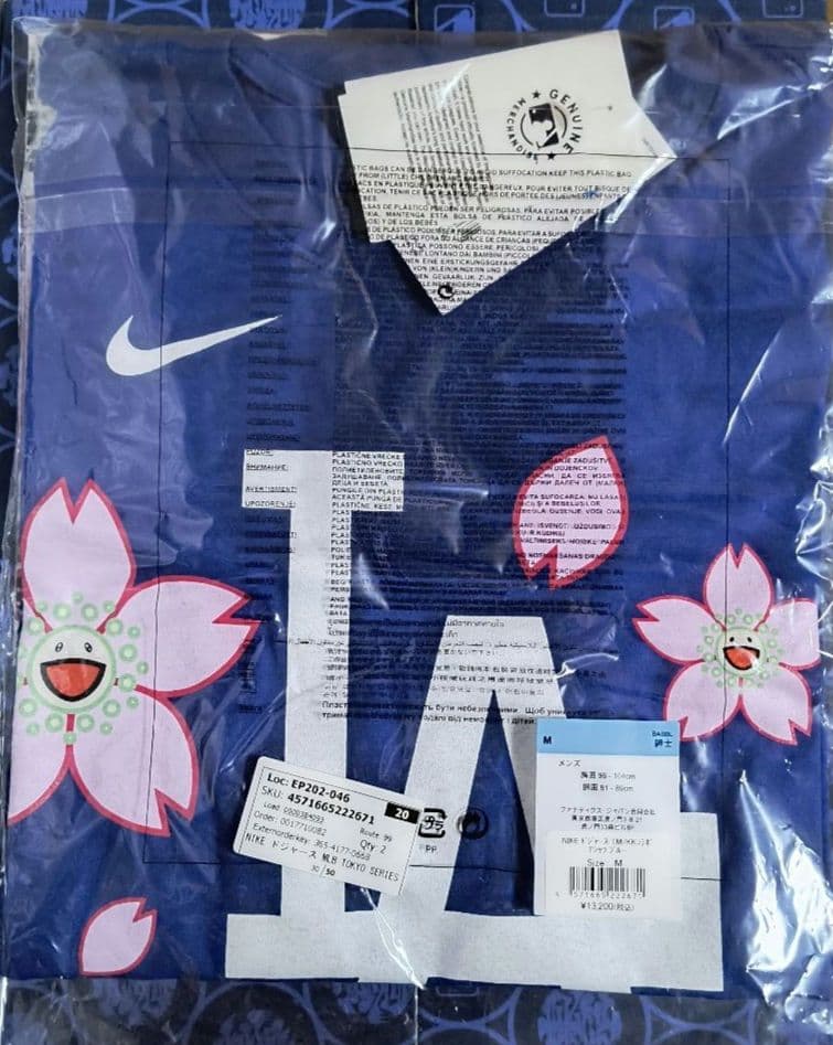 ドジャース MLB コラボ 村上隆 Tシャツ ブルー Mサイズ