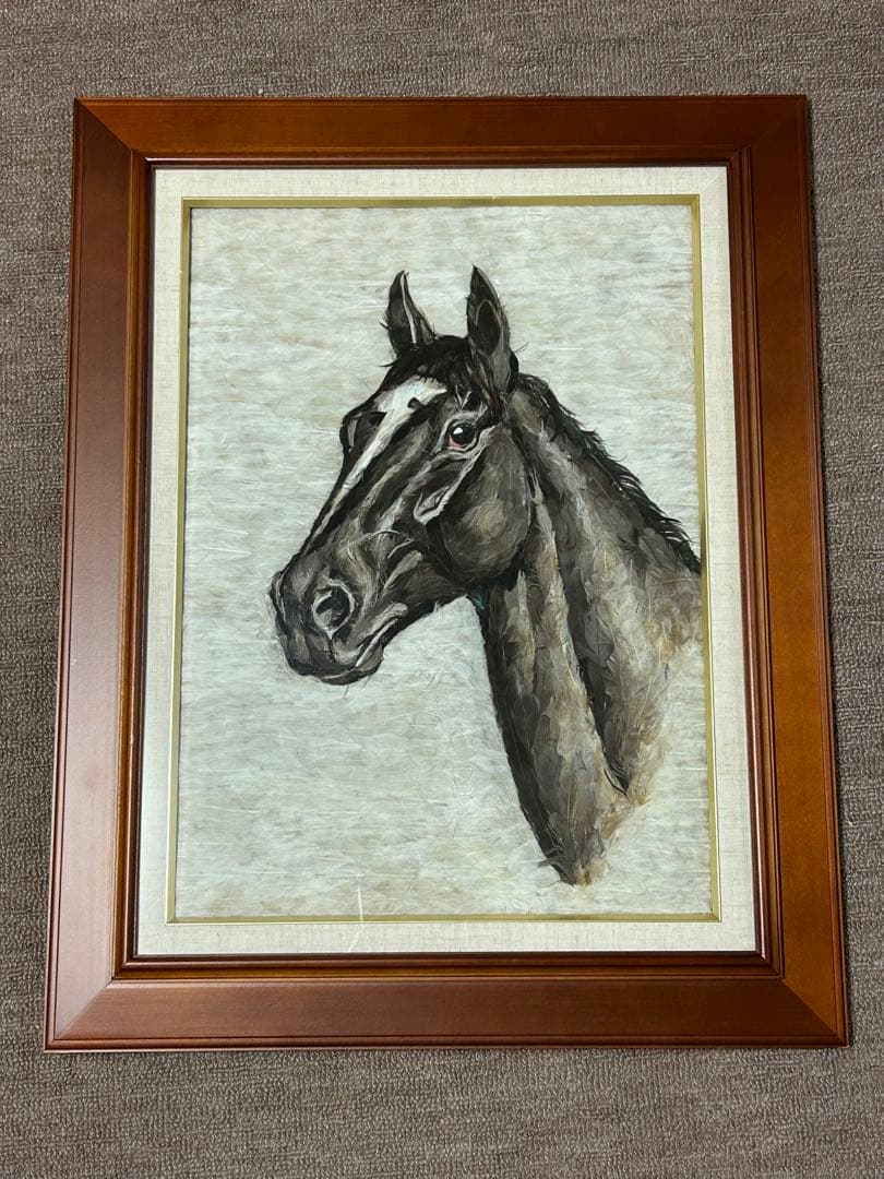 【美術品】鳥の羽根で描かれた馬