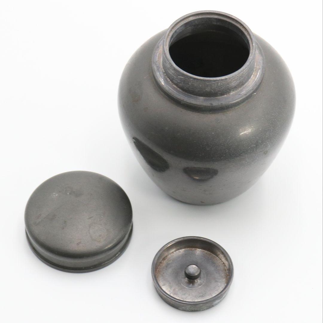 英祥堂造 古錫茶壷 茶心壷 煎茶道具 約328g　V247　BC23