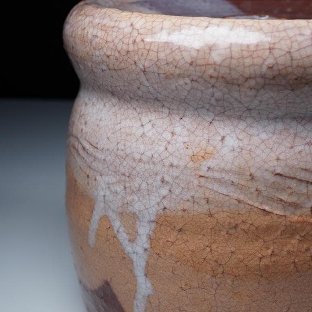 岡田裕　萩耳付水指　共箱　茶道具　陶芸　おかだゆう