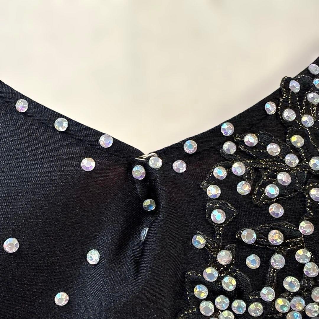 6264★SM ピンク 黒 フリル スタンダードドレス社交ダンス