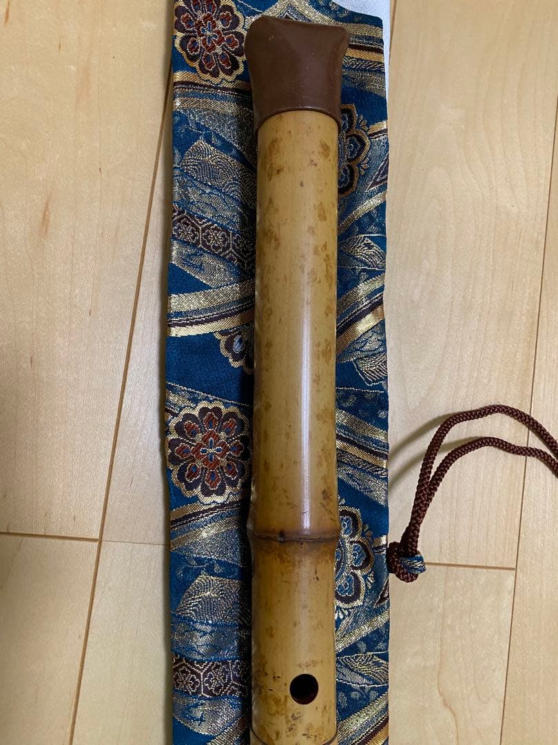 【尺八、（作）井上昌山】都山、歌口水牛、銀縁、銀３線籐巻