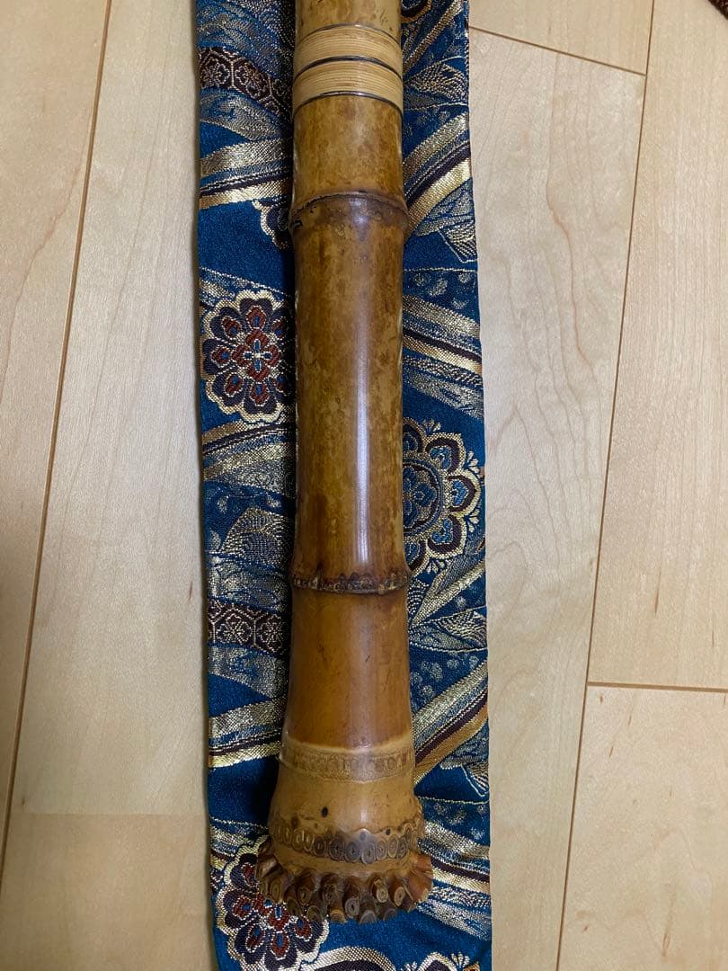 【尺八、（作）井上昌山】都山、歌口水牛、銀縁、銀３線籐巻