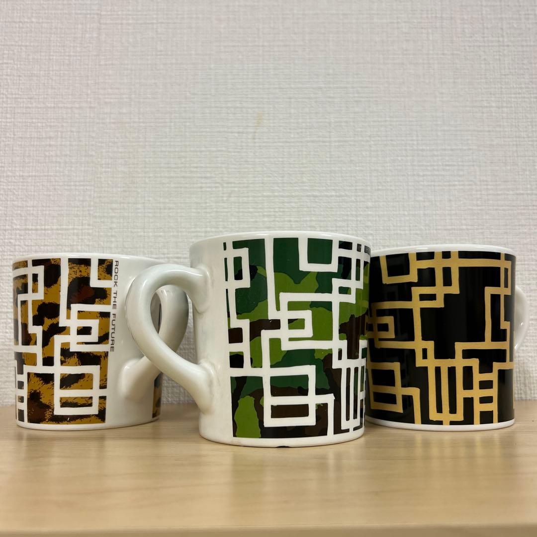 布袋寅泰 マグカップ 3個セット 迷彩 レパード ゴールドライン 箱あり