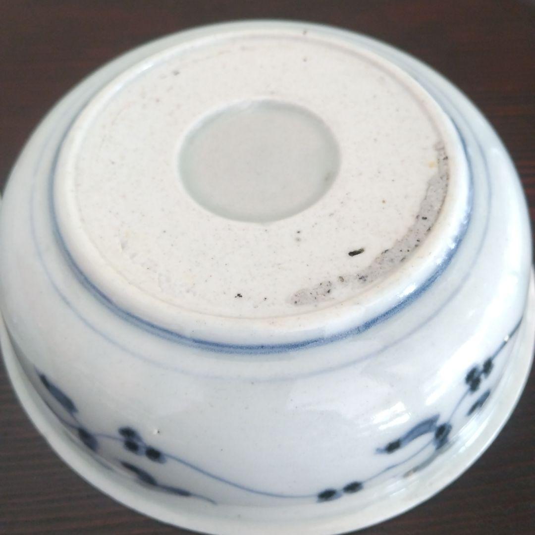 古伊万里 三平皿二点 染付手描き 唐子図柄 上手