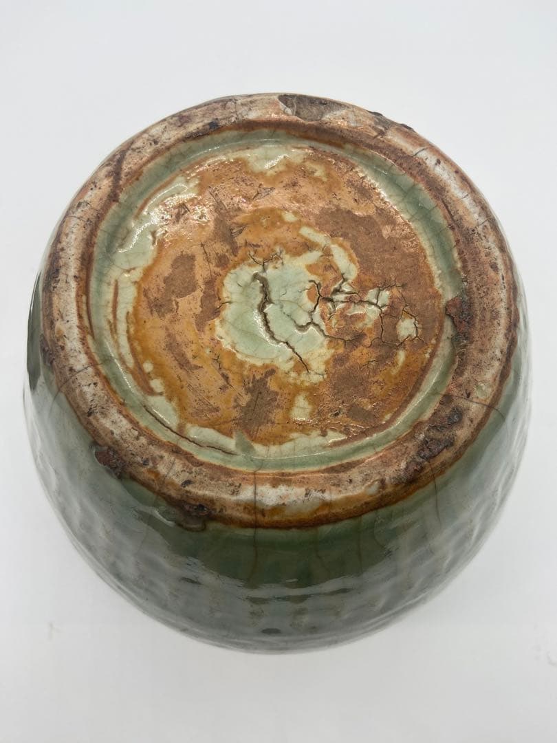 中国　元時代　龍泉窯　七観青磁　共箱　送料込み1101