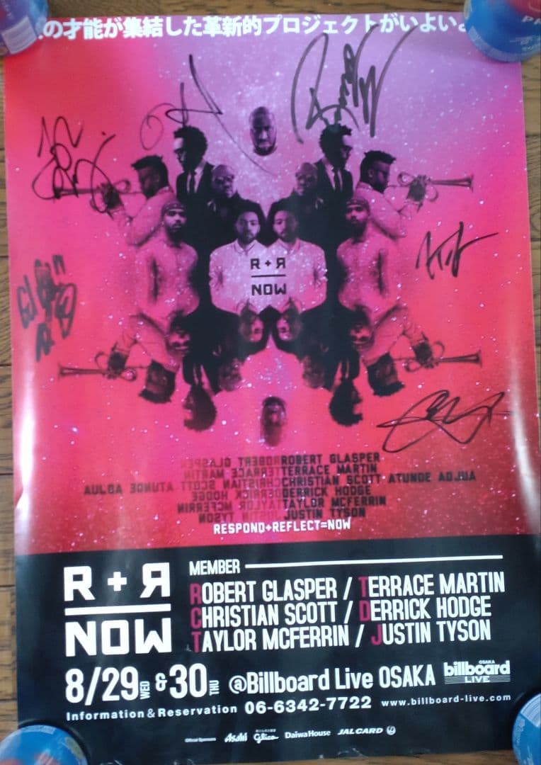 R+R=NOW メンバー全員サイン入りポスター ロバートグラスパー