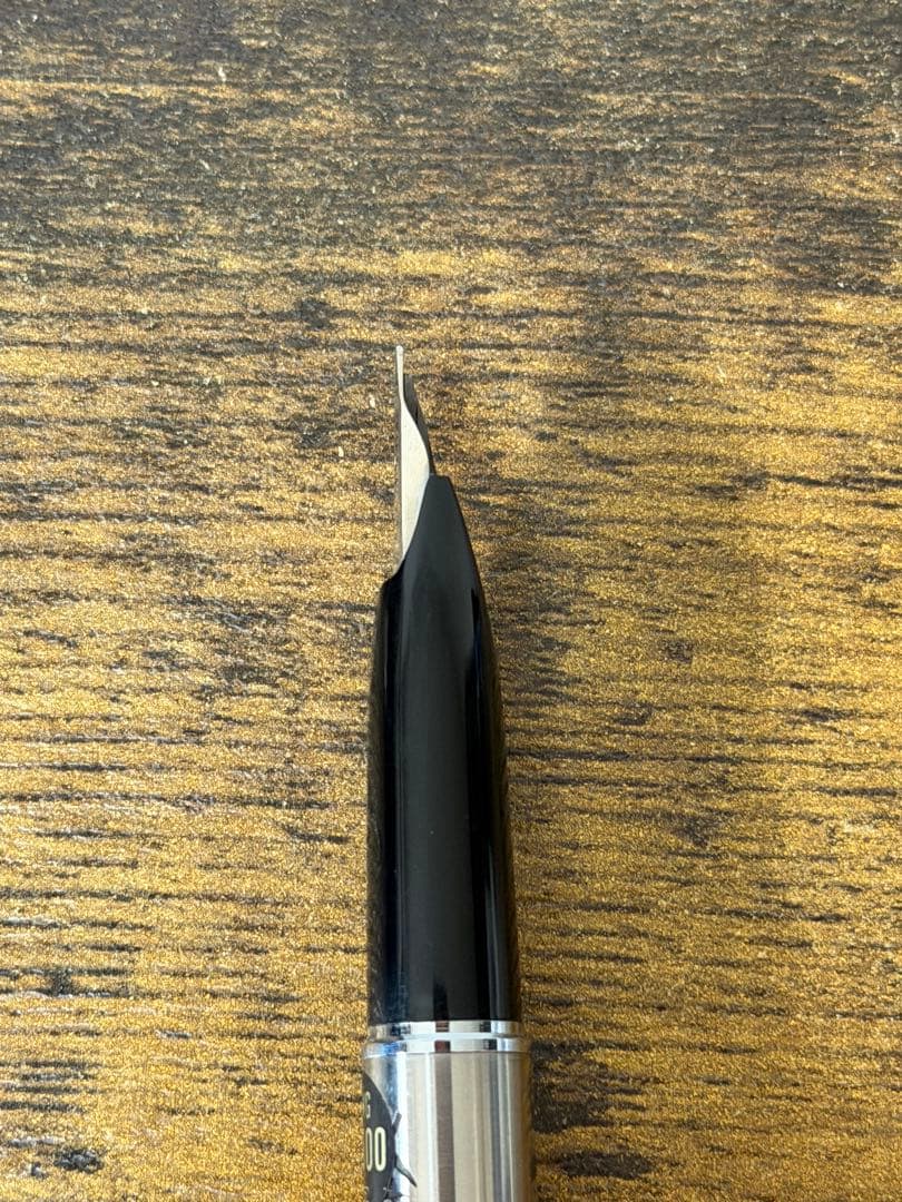 新品未使用　1980年代　蝕刻　竹と雉　白金　万年筆 18金　細字　コンバーター