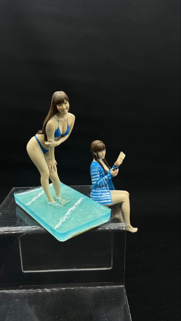 海辺ジオラマ台　プラマックス　東雲うみ　プラモデル　完成品　2体セット