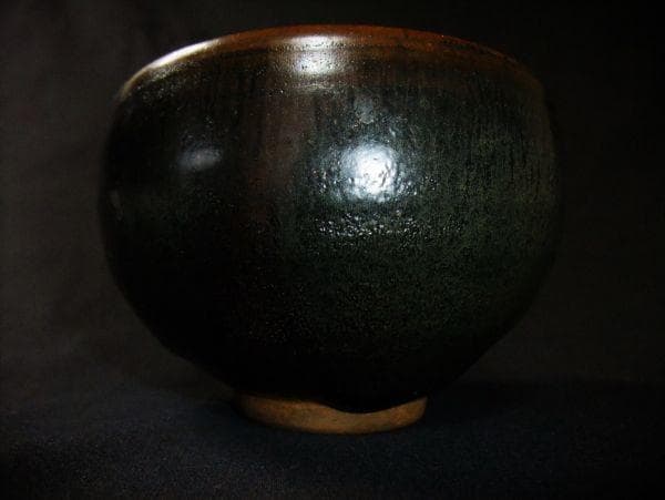 黒薩摩 慶田窯 銘「きりしま」寸尾作 抹茶碗 時代物 茶道具 骨董