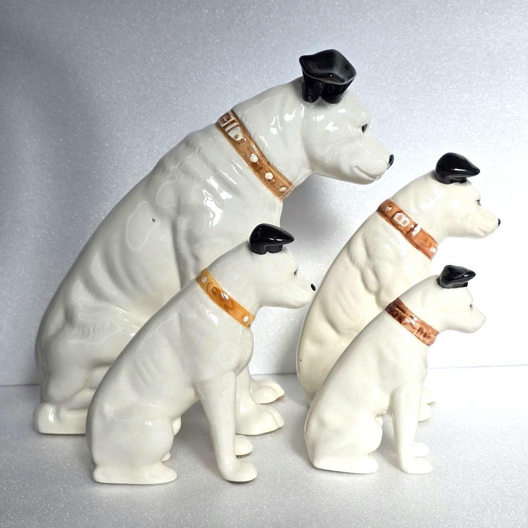 Victor ビクター ニッパー 犬 置物 4体セット 23〜11㎝ 昭和レトロ