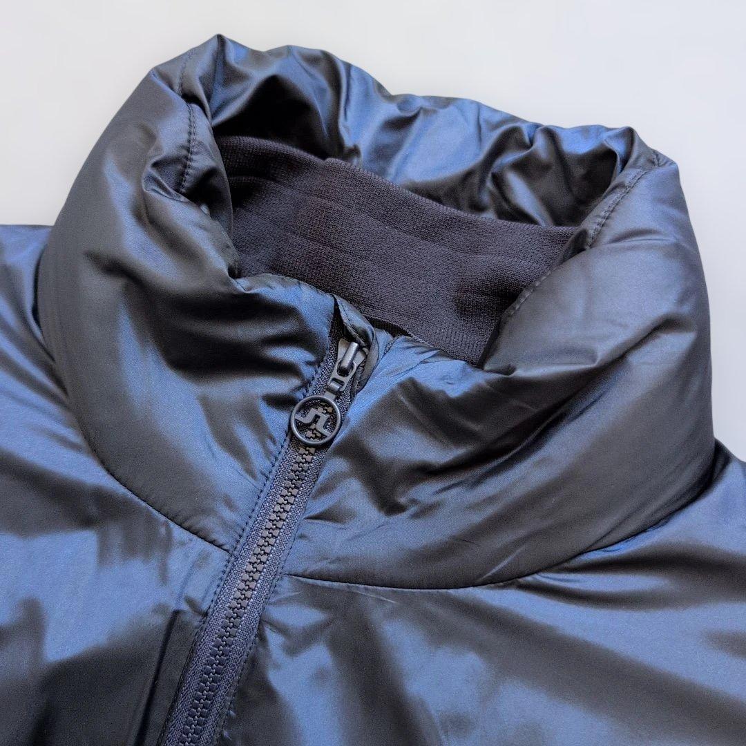 【美品】ジェイリンドバーグゴルフ　リブ袖ロゴデザイン　中綿ダウンジャケット　L