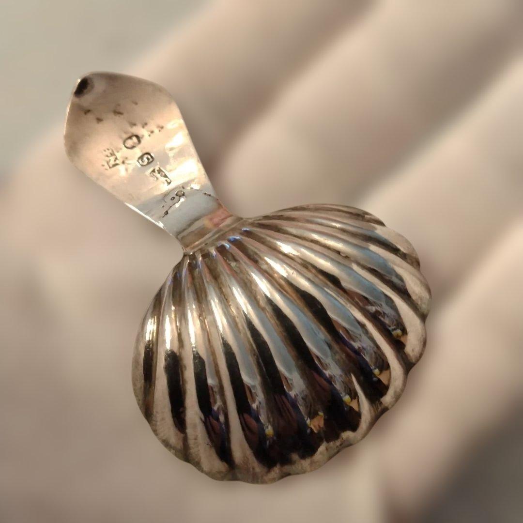 セール（8日まで）　　純銀　ティーキャディースプーン 1793年　直しあり